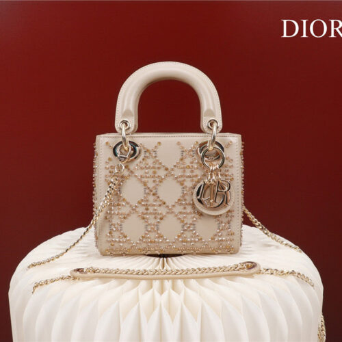 High Quality Luxury Mini Lady Dior Beaded Bag