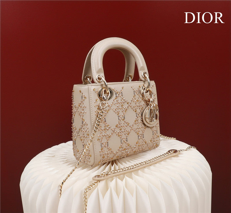 High Quality Luxury Mini Lady Dior Beaded Bag product detail