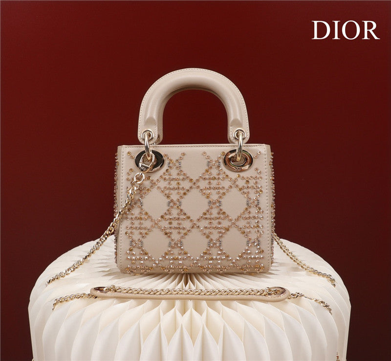 High Quality Luxury Mini Lady Dior Beaded Bag product detail