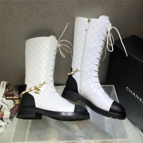 High Quality Luxury Chanel Classic Diamond Chain Strap Long Boots product detail