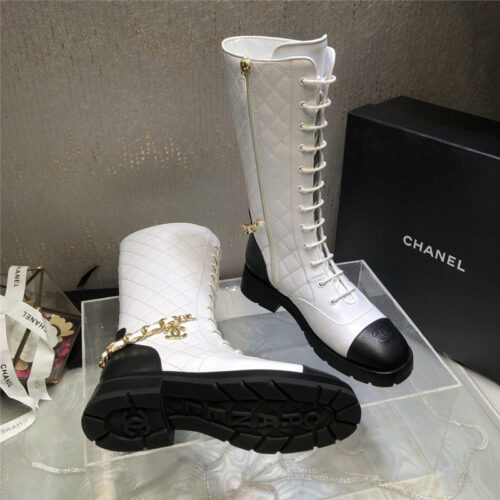 High Quality Luxury Chanel Classic Diamond Chain Strap Long Boots product detail