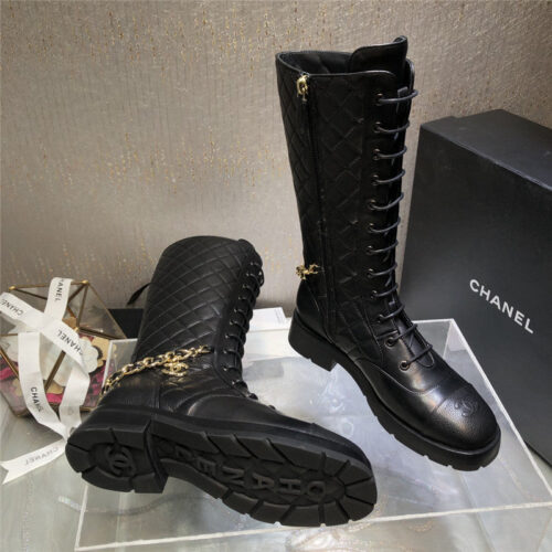 High Quality Luxury Chanel Classic Diamond Chain Strap Long Boots – Style 66918 product detail