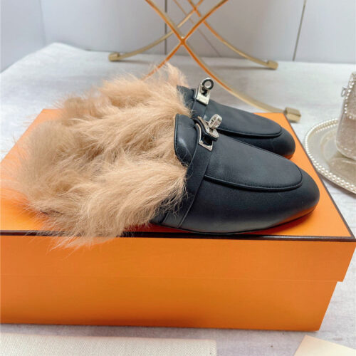High Quality Luxury Hermes Classic Wool Slippers – Style 17987