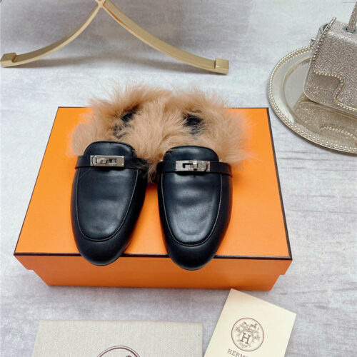 High Quality Luxury Hermes Classic Wool Slippers – Style 17987 product detail