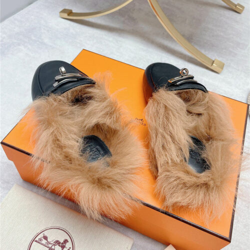 High Quality Luxury Hermes Classic Wool Slippers – Style 17987 product detail