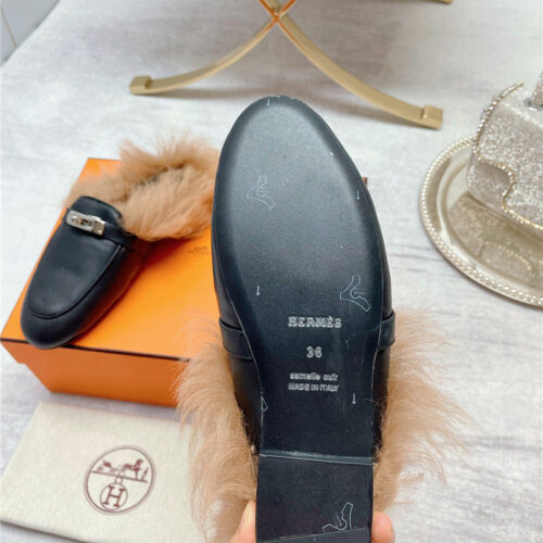 High Quality Luxury Hermes Classic Wool Slippers – Style 17987 product detail