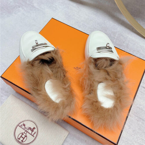 High Quality Luxury Hermes Classic Wool Slippers – Style 52451 product detail