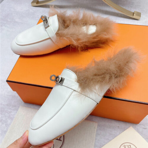 High Quality Luxury Hermes Classic Wool Slippers – Style 52451 product detail