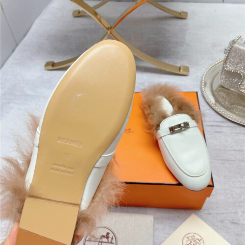 High Quality Luxury Hermes Classic Wool Slippers – Style 52451 product detail