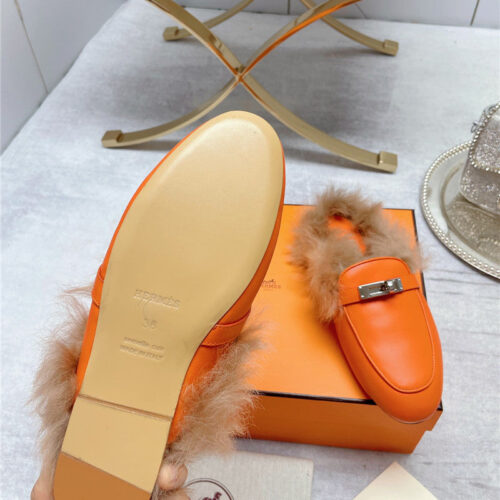 High Quality Luxury Hermes Classic Wool Slippers – Style 19683 product detail