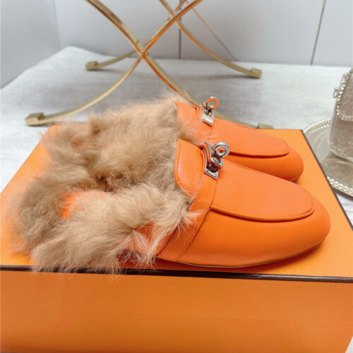 High Quality Luxury Hermes Classic Wool Slippers – Style 19683