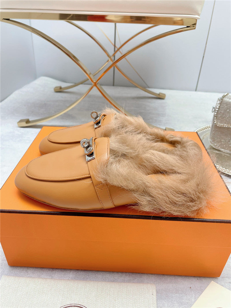 High Quality Luxury Hermes Classic Wool Slippers product detail