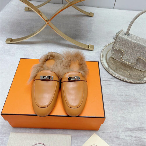 High Quality Luxury Hermes Classic Wool Slippers product detail