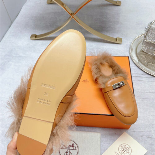 High Quality Luxury Hermes Classic Wool Slippers product detail