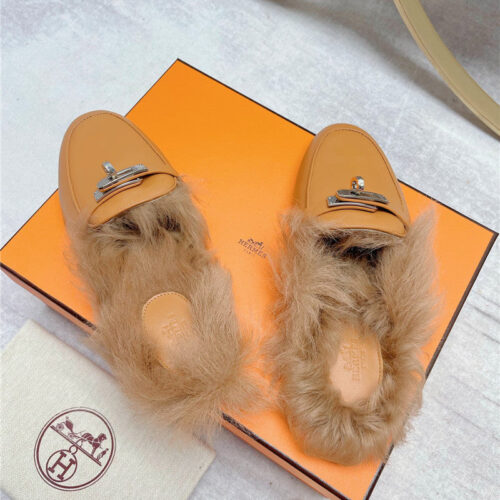 High Quality Luxury Hermes Classic Wool Slippers product detail