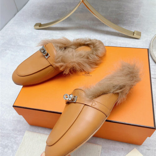 High Quality Luxury Hermes Classic Wool Slippers product detail