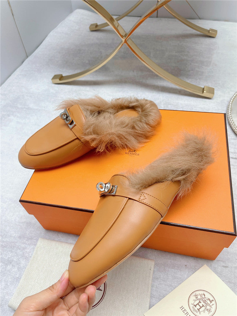 High Quality Luxury Hermes Classic Wool Slippers product detail