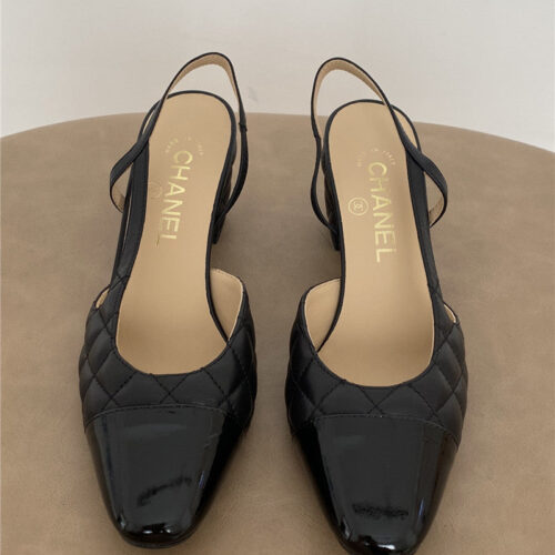 High Quality Luxury Chanel 6.5Cm Black Diamond Low-Heeled Shoes