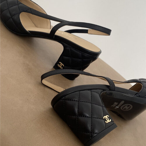 High Quality Luxury Chanel 6.5Cm Black Diamond Low-Heeled Shoes product detail