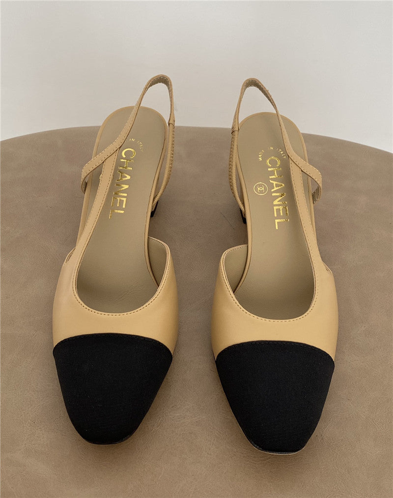 High Quality Luxury Chanel 6.5Cm Sling-Back Classic Single Shoes
