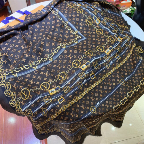 High Quality Luxury Louis Vuitton Monogram Forever Cashmere Scarf – Style 26651 product detail