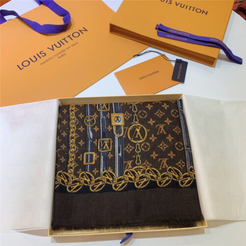High Quality Luxury Louis Vuitton Monogram Forever Cashmere Scarf – Style 26651 product detail
