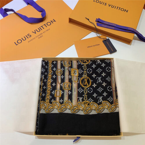 High Quality Luxury Louis Vuitton Monogram Forever Cashmere Scarf – Style 26650 product detail