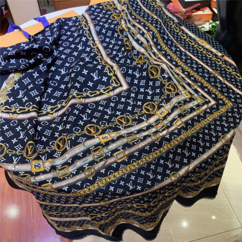 High Quality Luxury Louis Vuitton Monogram Forever Cashmere Scarf – Style 26650 product detail