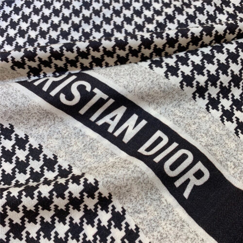 High Quality Luxury Dior Houndstooth Cashmere Scarf product detail
