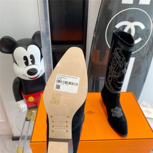 High Quality Luxury Hermes Embroidered Long Boots product detail