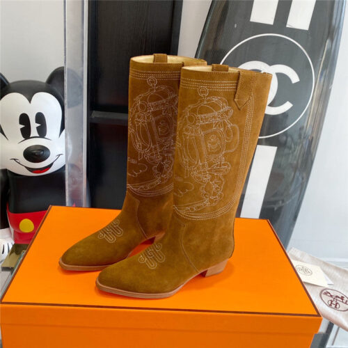 High Quality Luxury Hermes Embroidered Long Boots – Style 63715 product detail