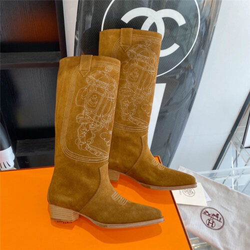 High Quality Luxury Hermes Embroidered Long Boots – Style 63715 product detail