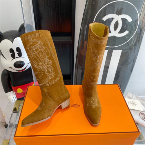 High Quality Luxury Hermes Embroidered Long Boots – Style 63715 product detail