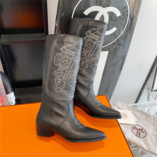 High Quality Luxury Hermes Embroidered Long Boots – Style 29251 product detail