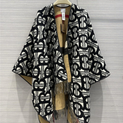 High Quality Luxury Burberry Cashmere Shawl Scarf Cape – Style 24605
