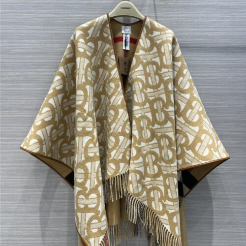 High Quality Luxury Burberry Cashmere Shawl Scarf Cape – Style 24601