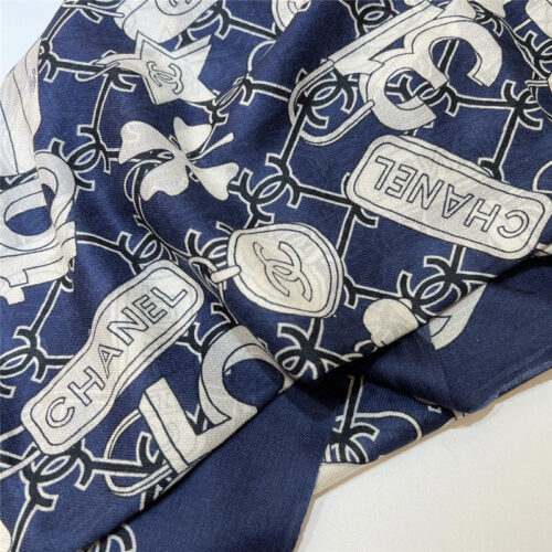 High Quality Luxury Chanel Logo Print Cashmere Scarf – Style 25105 product detail