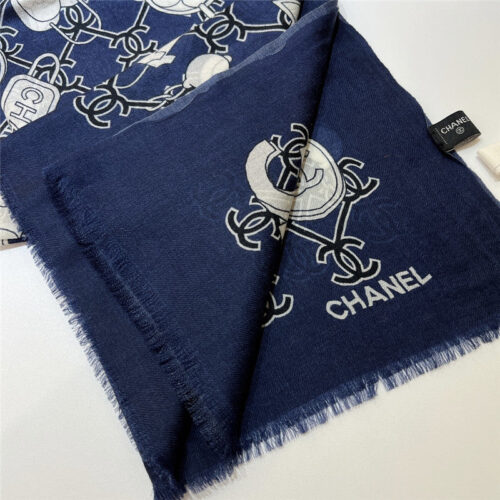 High Quality Luxury Chanel Logo Print Cashmere Scarf – Style 25105 product detail