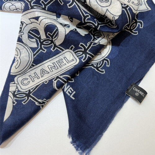 High Quality Luxury Chanel Logo Print Cashmere Scarf – Style 25105 product detail