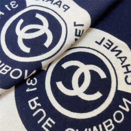 High Quality Luxury Chanel Logo Reversible Wool Scarf – Style 25112 product detail