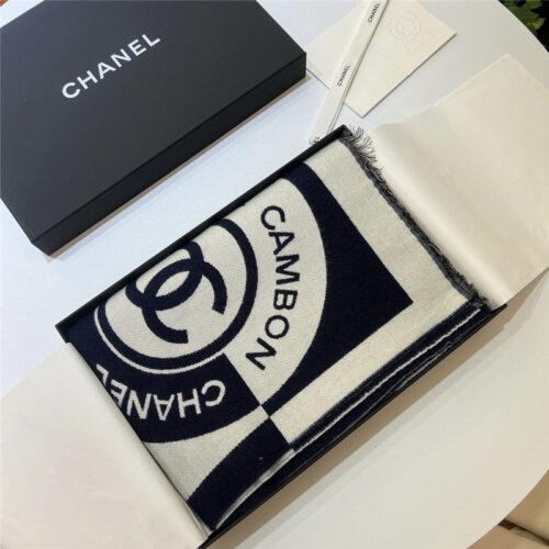 High Quality Luxury Chanel Logo Reversible Wool Scarf – Style 25112 product detail