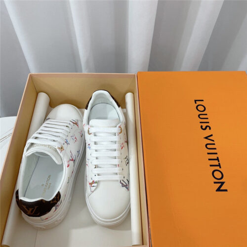 High Quality Luxury Louis Vuitton Classic Printed White Shoes – Style 77859