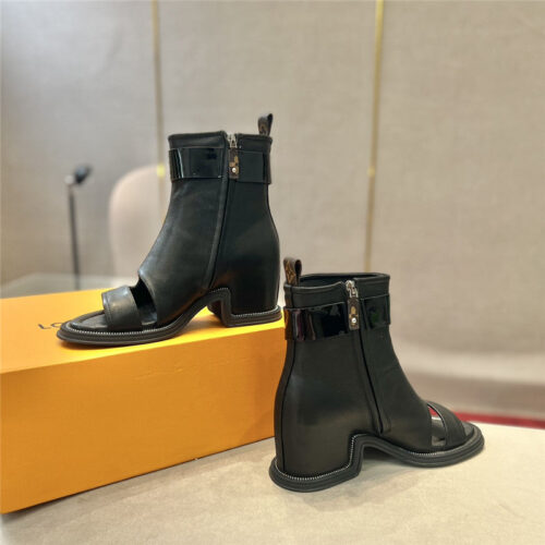 High Quality Luxury Louis Vuitton Open Toe Ankle Boots product detail