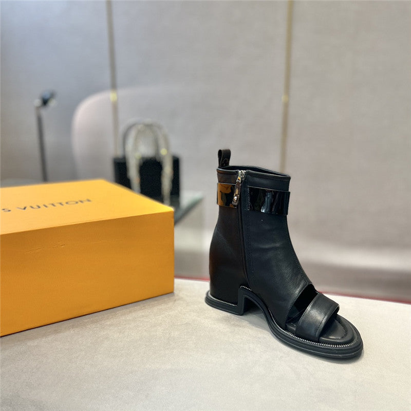 High Quality Luxury Louis Vuitton Open Toe Ankle Boots product detail