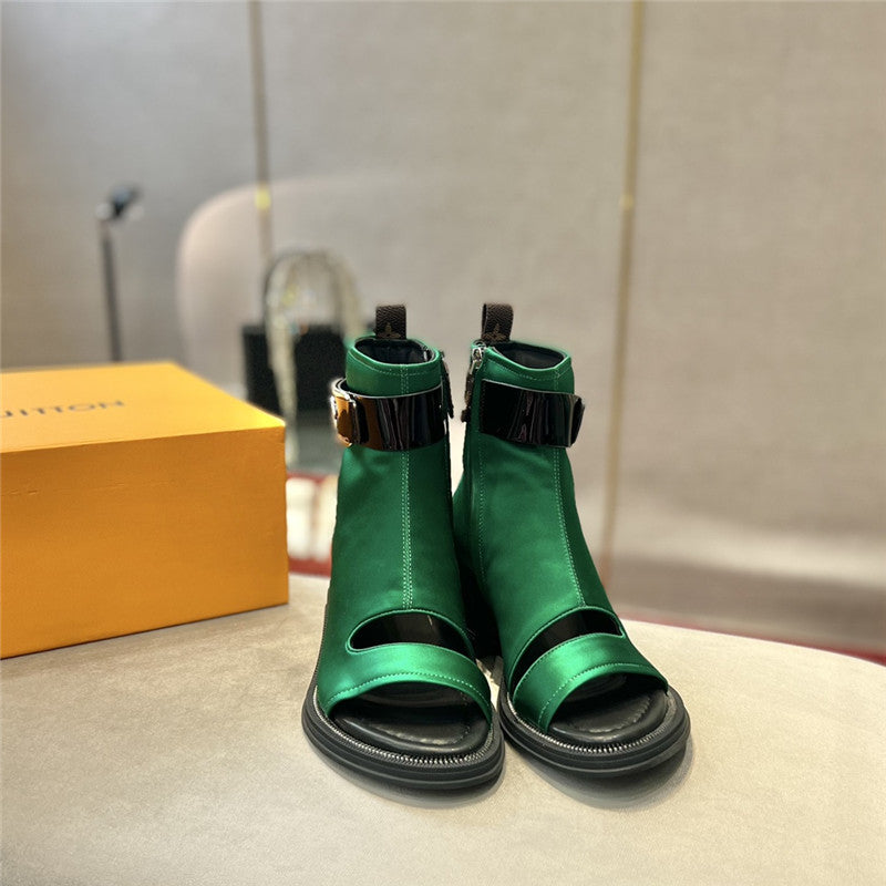High Quality Luxury Louis Vuitton Open Toe Ankle Boots – Style 81347