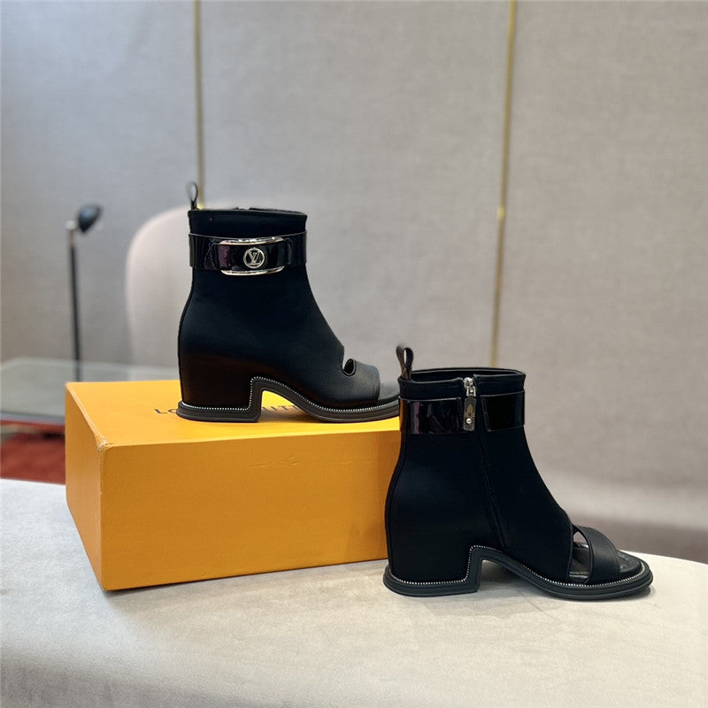 High Quality Luxury Louis Vuitton Open Toe Ankle Boots – Style 40099 product detail