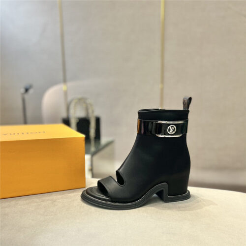 High Quality Luxury Louis Vuitton Open Toe Ankle Boots – Style 40099 product detail