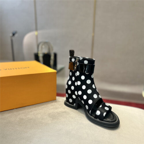 High Quality Luxury Louis Vuitton Open Toe Ankle Boots – Style 64387 product detail