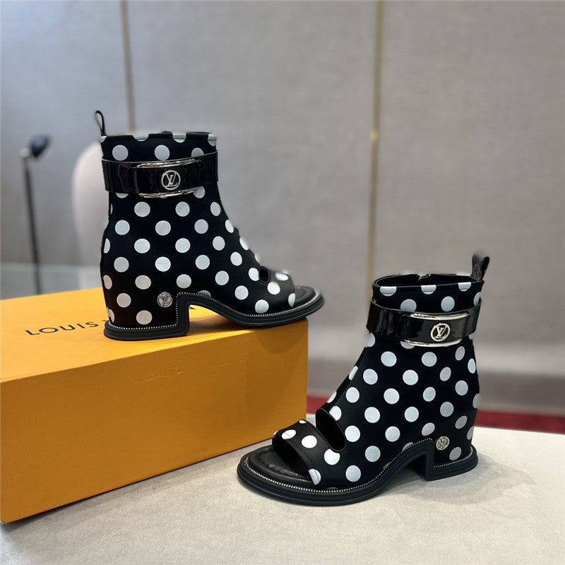 High Quality Luxury Louis Vuitton Open Toe Ankle Boots – Style 64387 product detail