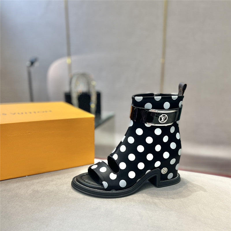 High Quality Luxury Louis Vuitton Open Toe Ankle Boots – Style 64387 product detail
